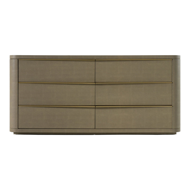 Lois - Modern Beige Shagreen + Brass Dresser