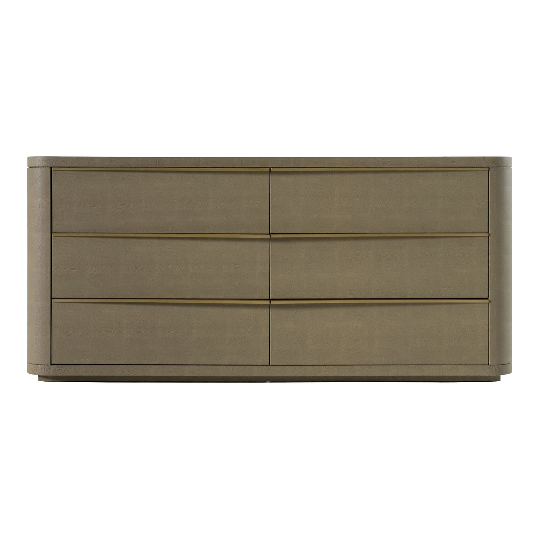 Lois - Modern Beige Shagreen + Brass Dresser