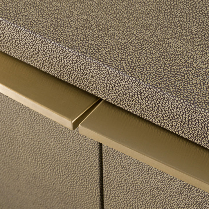 Lois - Modern Beige Shagreen + Brass Dresser