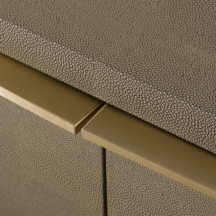 Lois - Modern Beige Shagreen + Brass Dresser