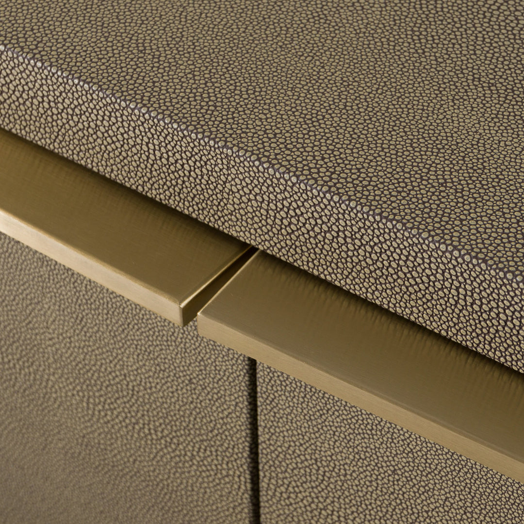Lois - Modern Beige Shagreen + Brass Dresser