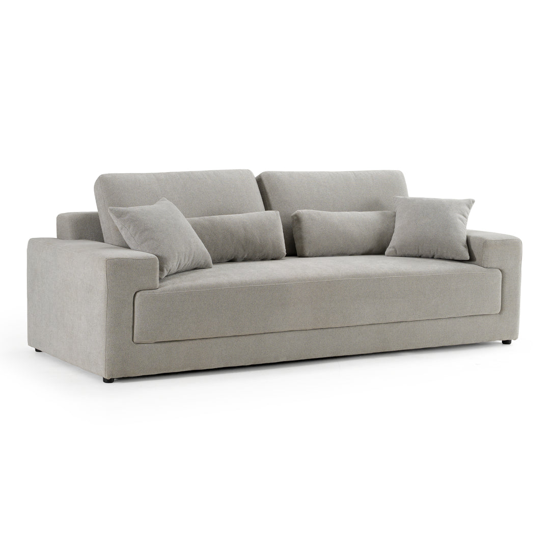 Loki - Modern Grey Fabric 3-Seat Sofa