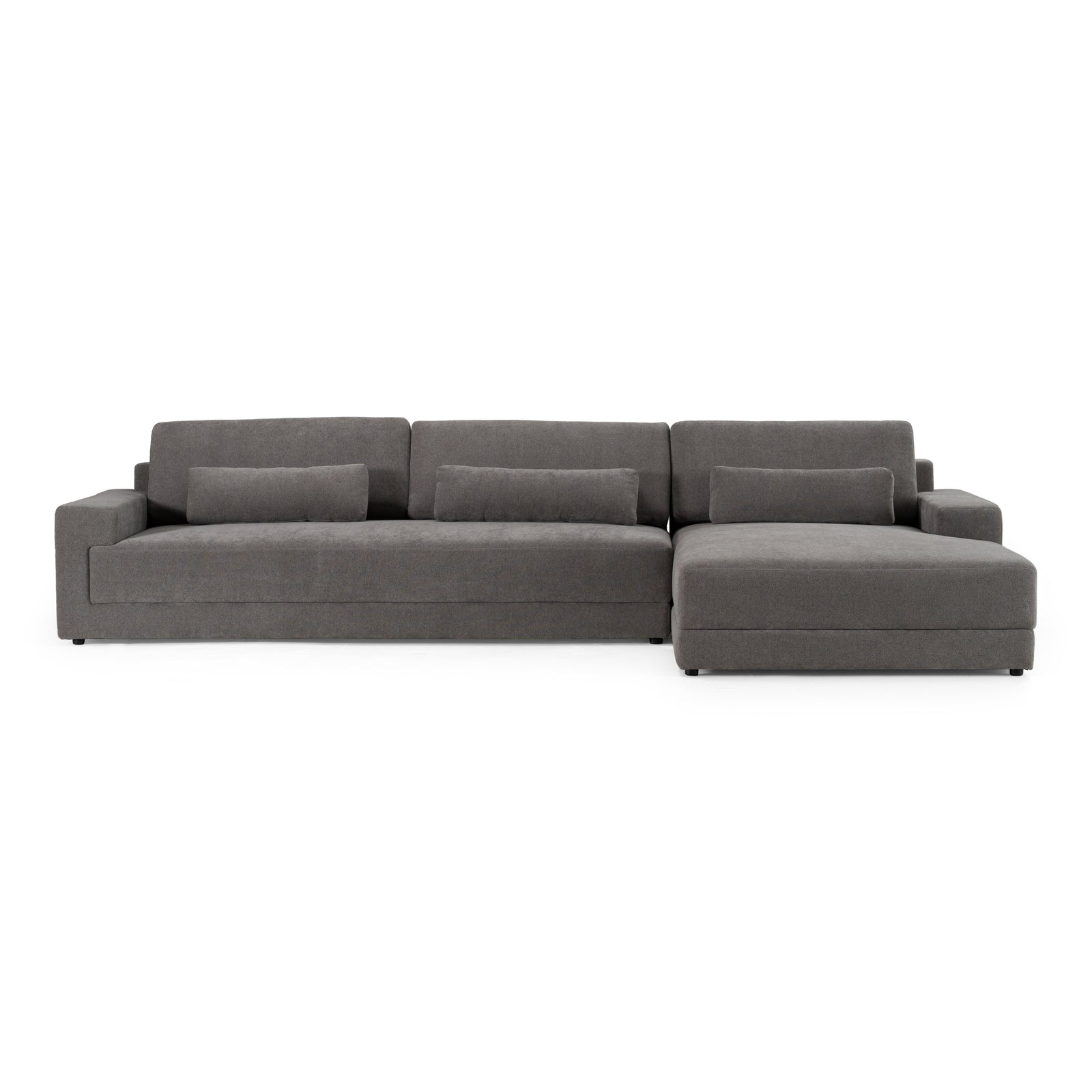 Loki - Modern Grey Fabric Right Facing Sectional Sofa