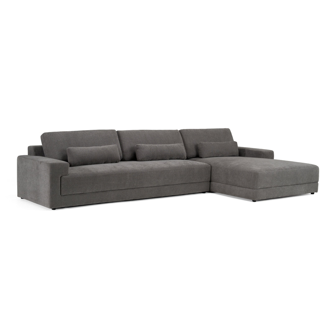 Loki - Modern Grey Fabric Right Facing Sectional Sofa