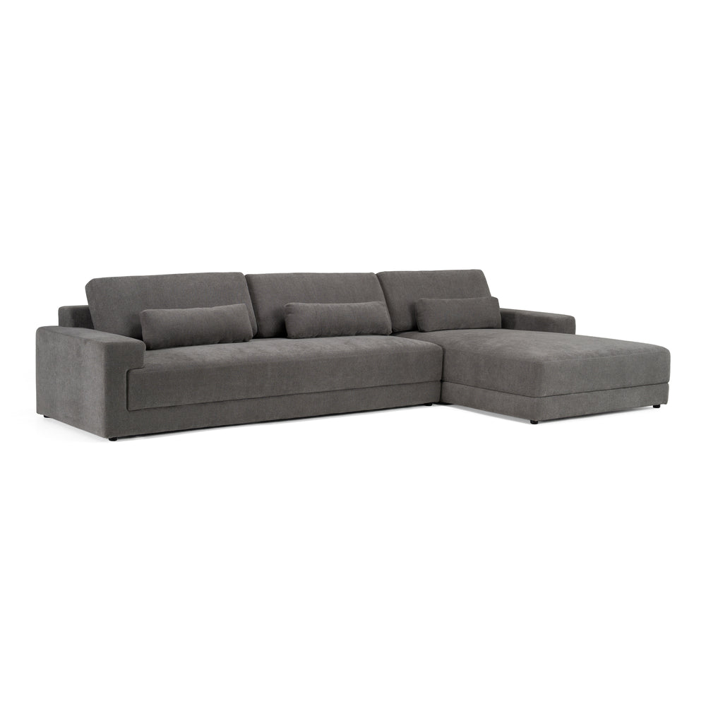 Loki - Modern Grey Fabric Right Facing Sectional Sofa - View 2