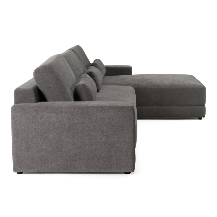 Loki - Modern Grey Fabric Right Facing Sectional Sofa