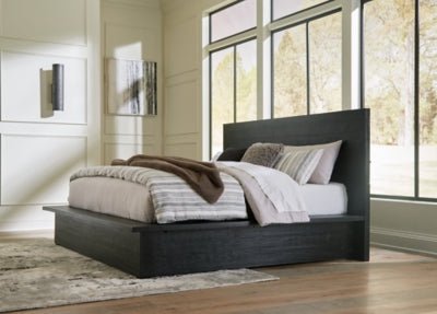 Londer California King Panel Bed - Black Panel Bed modern furniture Contempo Furniture