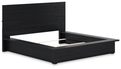 Londer California King Panel Bed - Black Panel Bed modern furniture Contempo Furniture