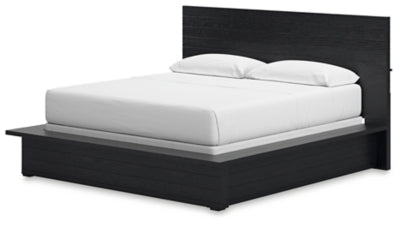 Londer California King Panel Bed - Black Panel Bed modern furniture Contempo Furniture