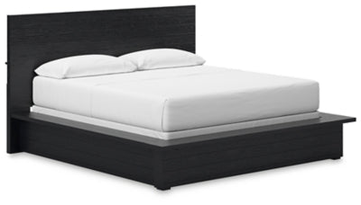 Londer California King Panel Bed - Black Panel Bed modern furniture Contempo Furniture