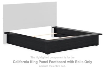 Londer California King Panel Footboard with Rails - Black Rails modern furniture Contempo Furniture