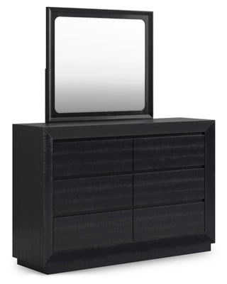 Londer Dresser and Mirror - Black Dresser & Mirror modern furniture Contempo Furniture