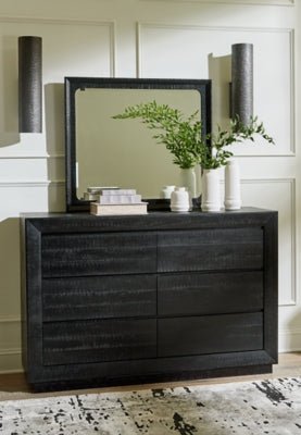 Londer Dresser and Mirror - Black Dresser & Mirror modern furniture Contempo Furniture
