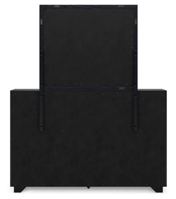 Londer Dresser and Mirror - Black Dresser & Mirror modern furniture Contempo Furniture