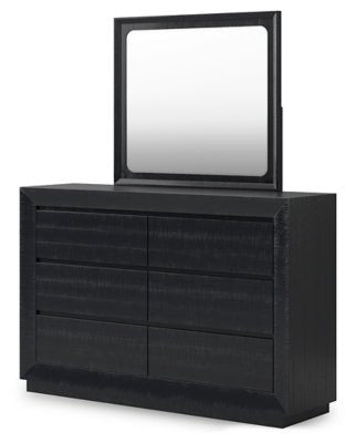 Londer Dresser and Mirror - Black Dresser &amp; Mirror modern furniture Contempo Furniture