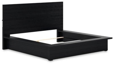 Londer King Panel Bed - Black Panel Bed modern furniture Contempo Furniture