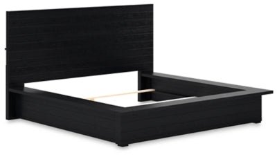 Londer King Panel Bed - Black Panel Bed modern furniture Contempo Furniture