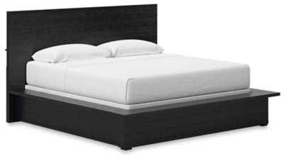 Londer King Panel Bed - Black Panel Bed modern furniture Contempo Furniture