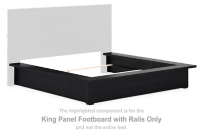 Londer King Panel Footboard with Rails - Black Rails modern furniture Contempo Furniture