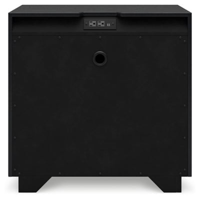 Londer Nightstand - Black Accent Nightstand modern furniture Contempo Furniture