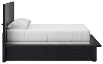 Londer Queen Panel Bed - Black Panel Bed modern furniture Contempo Furniture