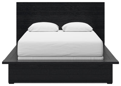 Londer Queen Panel Bed - Black Panel Bed modern furniture Contempo Furniture