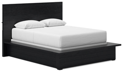 Londer Queen Panel Bed - Black Panel Bed modern furniture Contempo Furniture