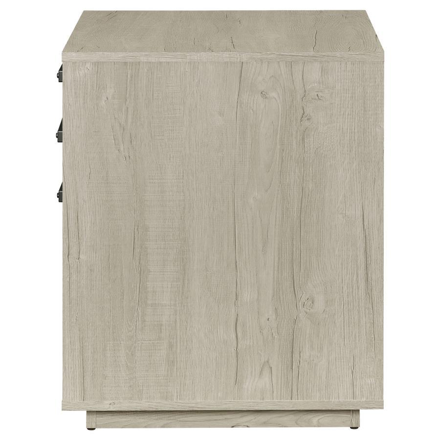 Loomis - 3 - Drawer Home Office File Cabinet - Whitewashed Gray Filing Cabinet modern furniture Contempo Furniture