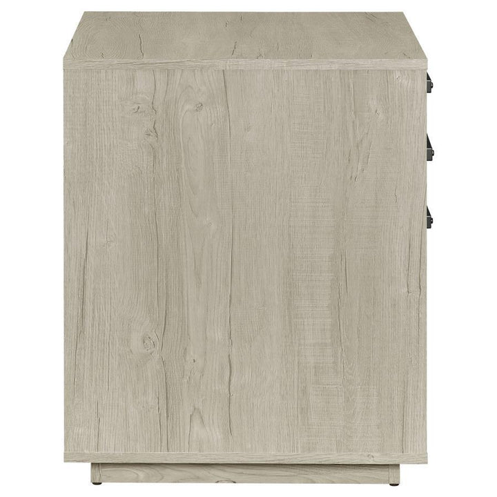 Loomis - 3 - Drawer Home Office File Cabinet - Whitewashed Gray Filing Cabinet modern furniture Contempo Furniture