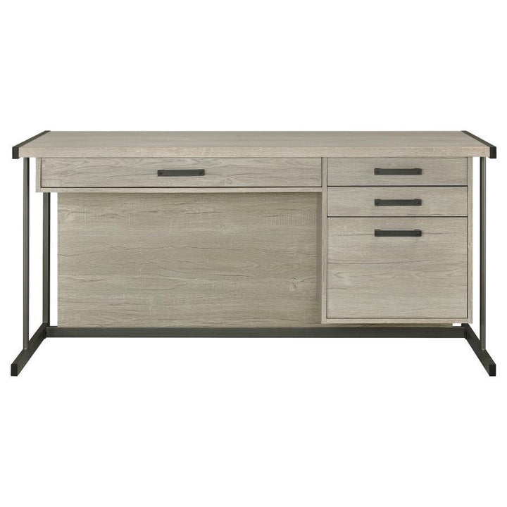 Loomis - 4 - Drawer Computer Desk - Whitewashed Gray Computer Desk modern furniture Contempo Furniture