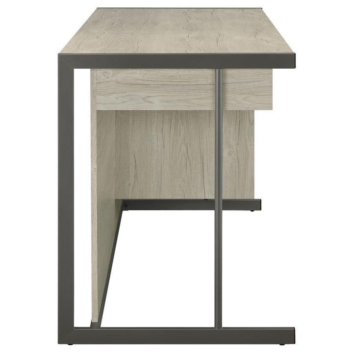 Loomis - 4 - Drawer Computer Desk - Whitewashed Gray Computer Desk modern furniture Contempo Furniture