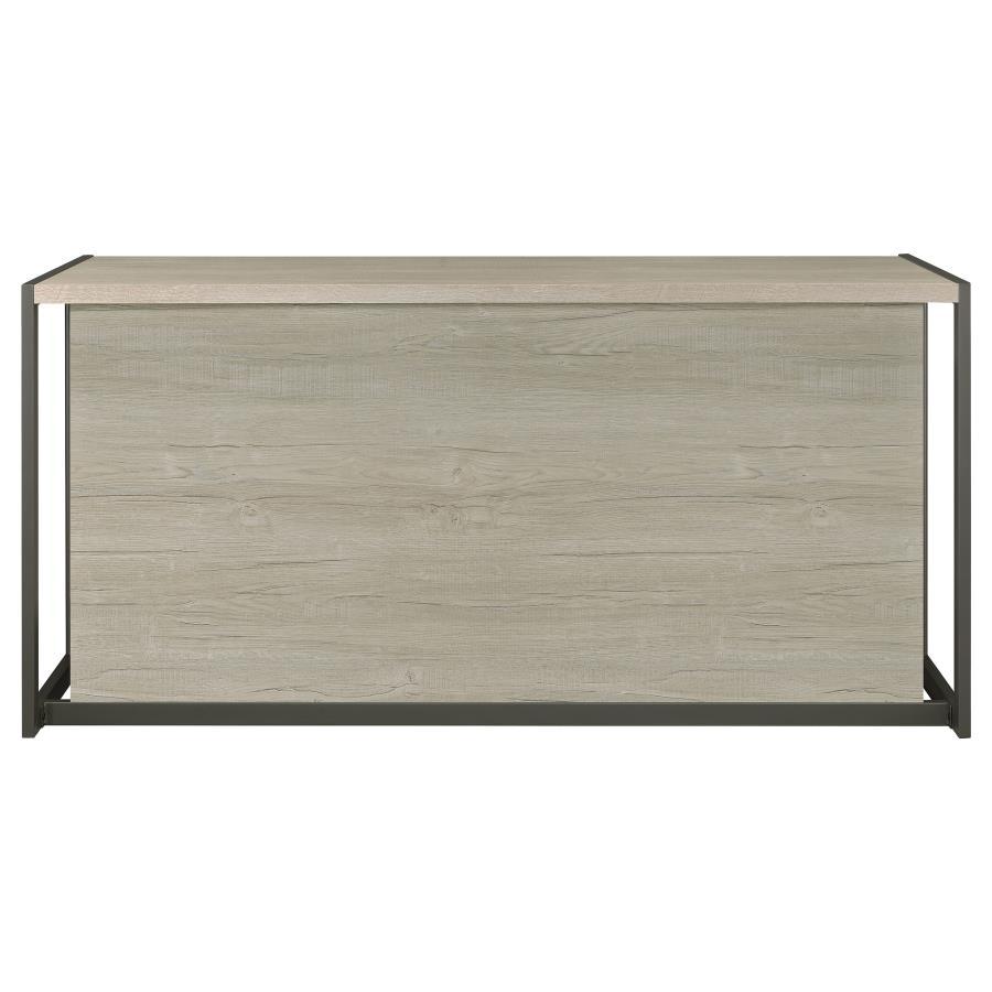 Loomis - 4 - Drawer Computer Desk - Whitewashed Gray Computer Desk modern furniture Contempo Furniture