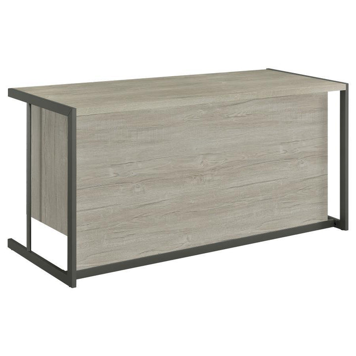 Loomis - 4 - Drawer Computer Desk - Whitewashed Gray Computer Desk modern furniture Contempo Furniture