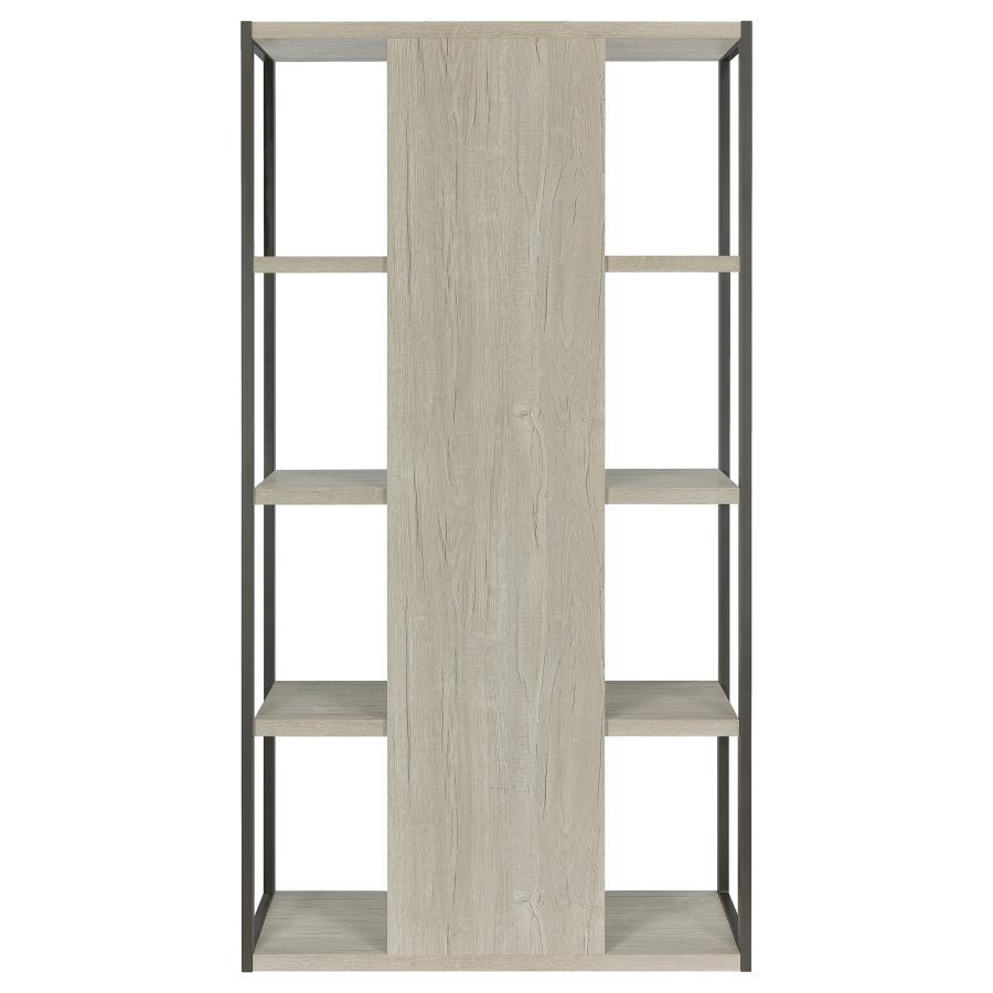 Loomis - 72" 4 - Shelf Bookshelf - Whitewashed Gray Standard Bookcase modern furniture Contempo Furniture