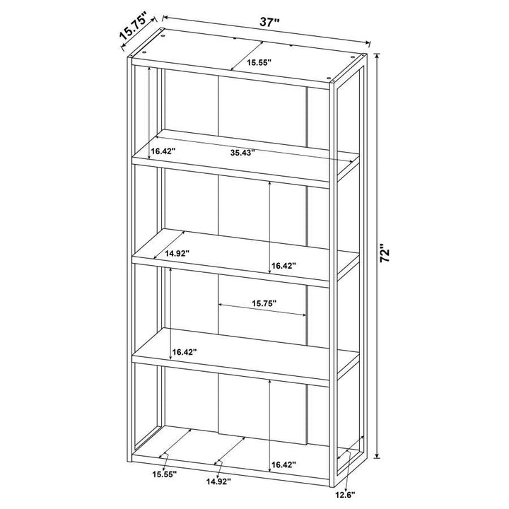 Loomis - 72" 4 - Shelf Bookshelf - Whitewashed Gray Standard Bookcase modern furniture Contempo Furniture