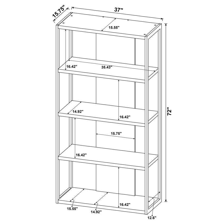 Loomis - 72" 4 - Shelf Bookshelf - Whitewashed Gray Standard Bookcase modern furniture Contempo Furniture