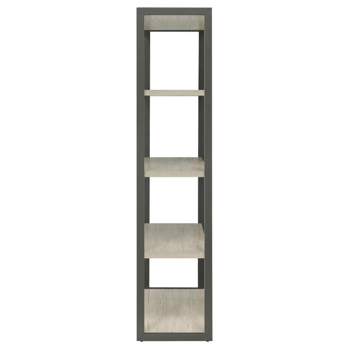 Loomis - 72" 4 - Shelf Bookshelf - Whitewashed Gray Standard Bookcase modern furniture Contempo Furniture