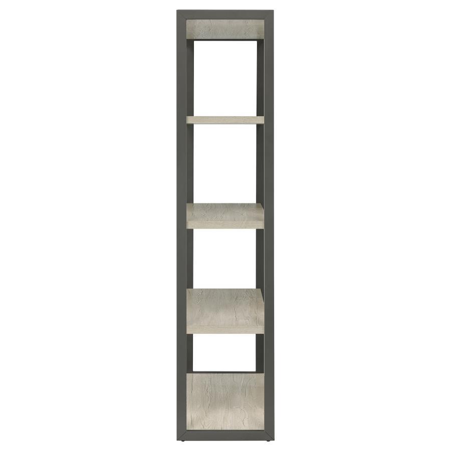 Loomis - 72" 4 - Shelf Bookshelf - Whitewashed Gray Standard Bookcase modern furniture Contempo Furniture