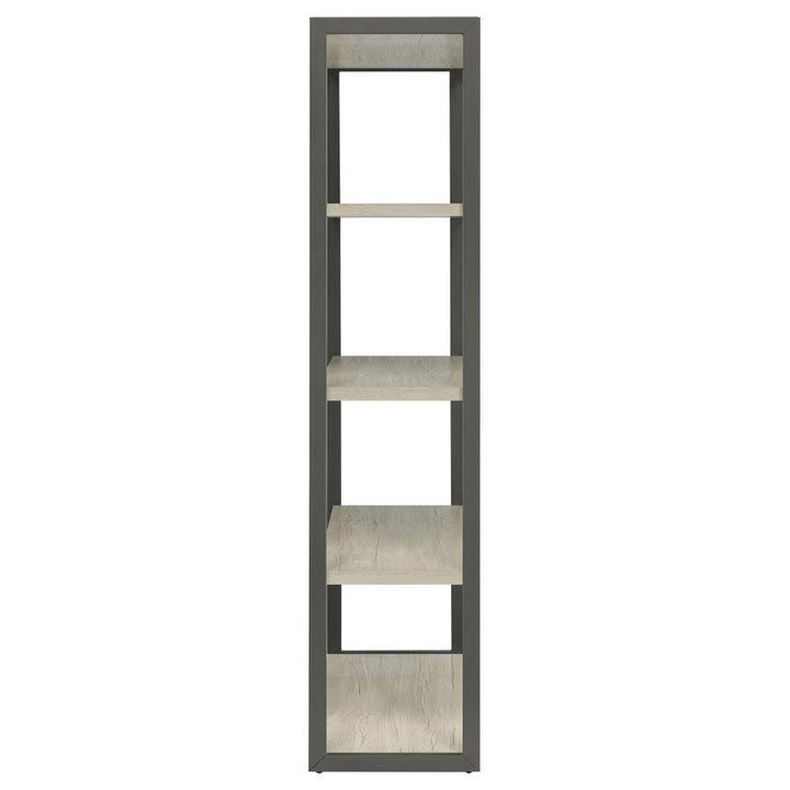 Loomis - 72" 4 - Shelf Bookshelf - Whitewashed Gray Standard Bookcase modern furniture Contempo Furniture