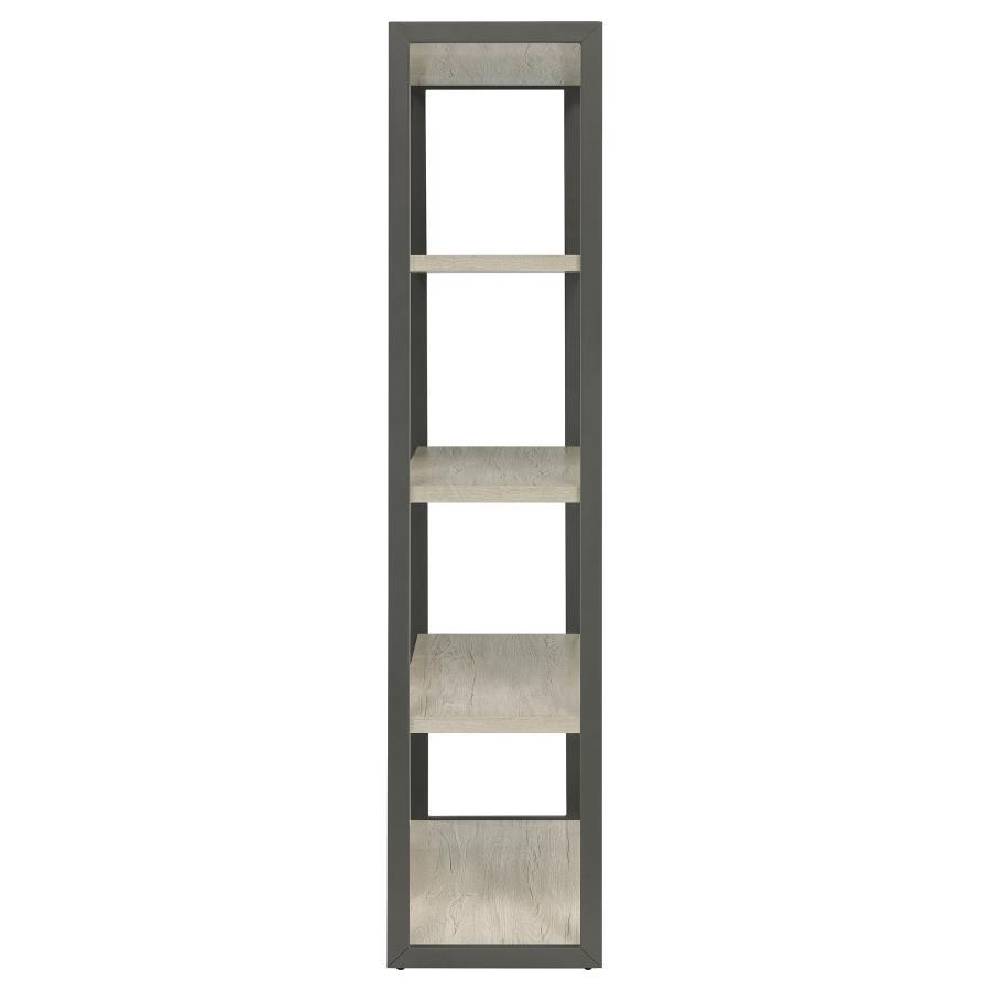 Loomis - 72" 4 - Shelf Bookshelf - Whitewashed Gray Standard Bookcase modern furniture Contempo Furniture