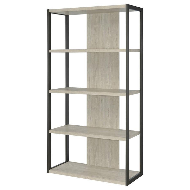 Loomis - 72" 4 - Shelf Bookshelf - Whitewashed Gray Standard Bookcase modern furniture Contempo Furniture