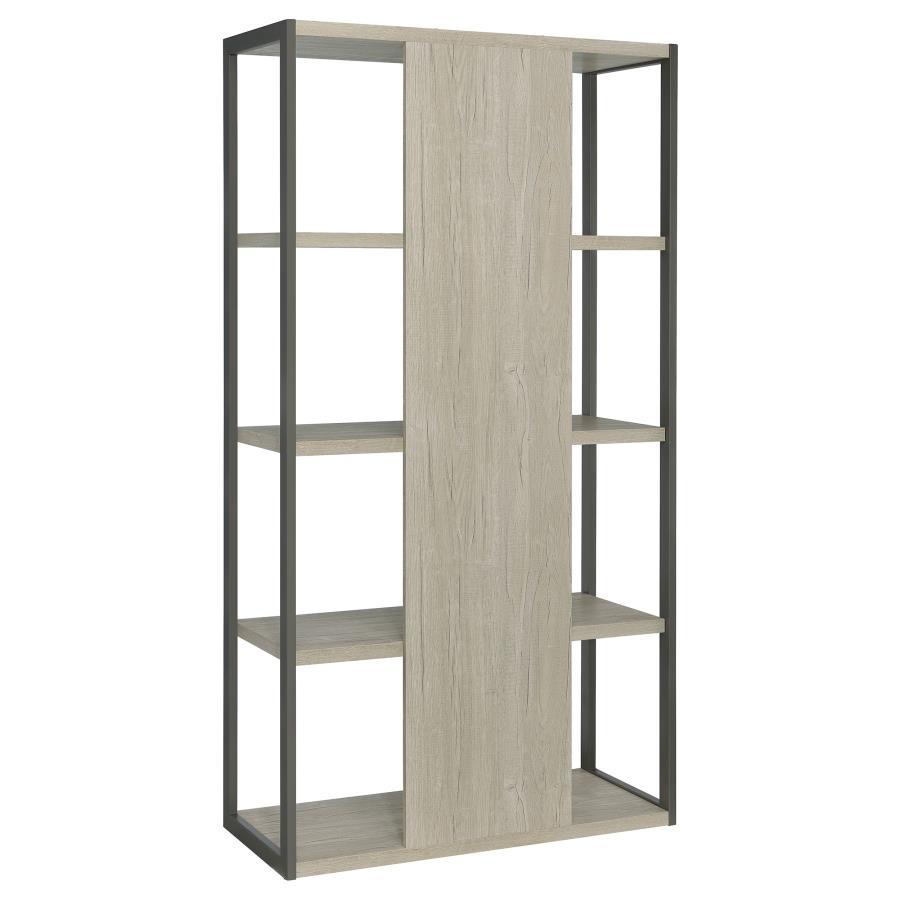 Loomis - 72" 4 - Shelf Bookshelf - Whitewashed Gray Standard Bookcase modern furniture Contempo Furniture