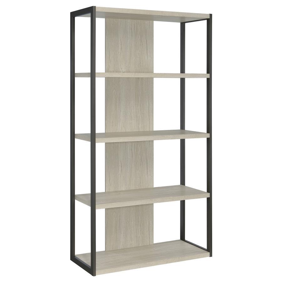Loomis - 72" 4 - Shelf Bookshelf - Whitewashed Gray Standard Bookcase modern furniture Contempo Furniture