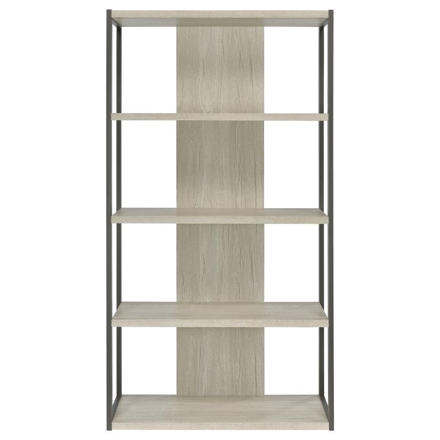 Loomis - 72" 4 - Shelf Bookshelf - Whitewashed Gray Standard Bookcase modern furniture Contempo Furniture