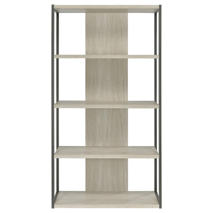 Loomis - 72" 4 - Shelf Bookshelf - Whitewashed Gray Standard Bookcase modern furniture Contempo Furniture