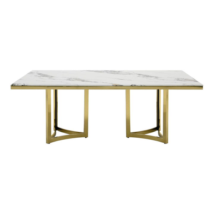 Loomis - White Marble &amp; Gold Dining Table