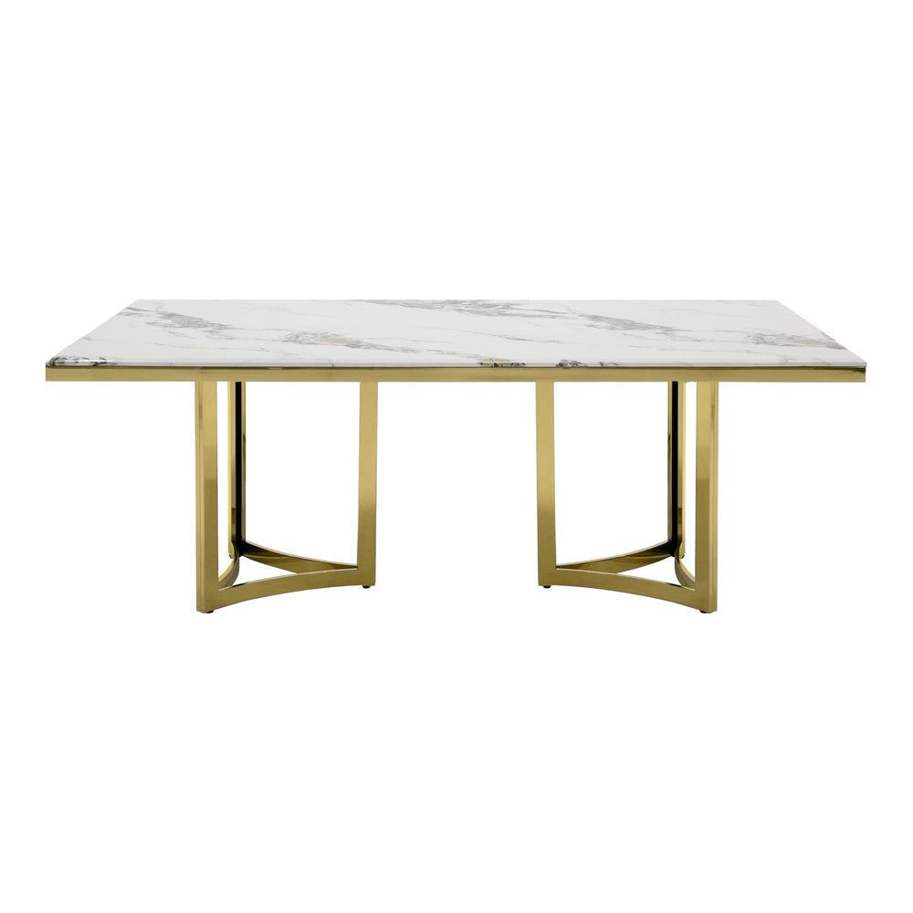 Loomis - White Marble & Gold Dining Table