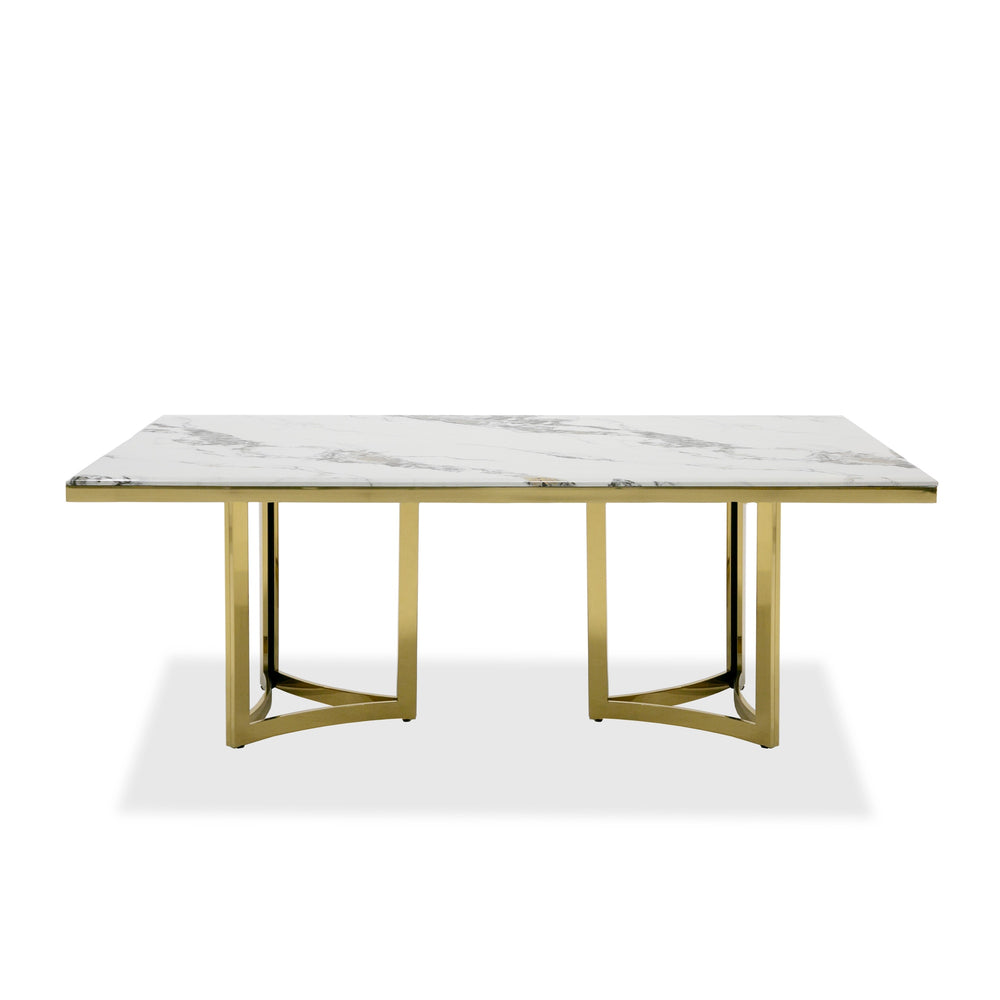 Loomis - White Marble & Gold Dining Table