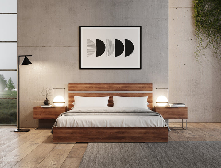 Lorenzo Italian Modern Light Oak Bed