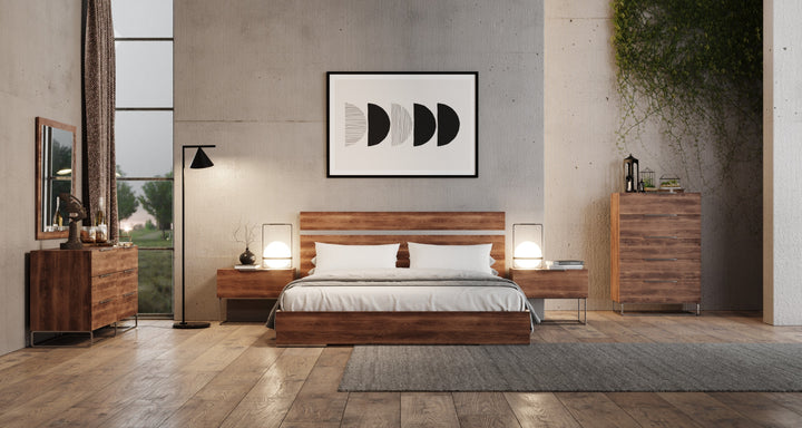 Lorenzo Italian Modern Light Oak Bed
